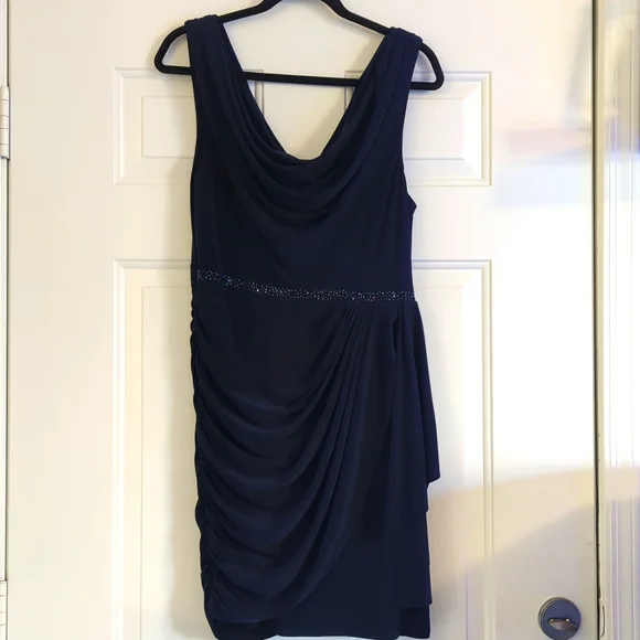 navy blue and gold long dress RAAS Women's Blue and Gold Long Sleeve Gown